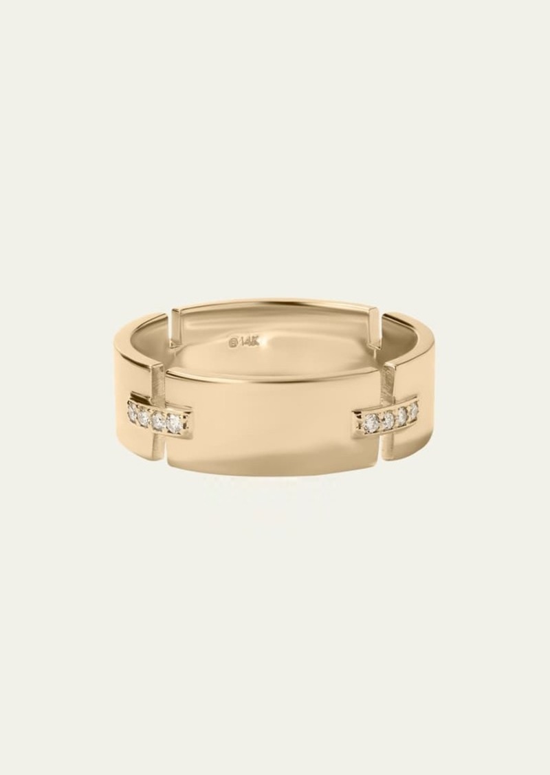 LANA 14K Flawless Tag Link Vanity Ring with Diamonds