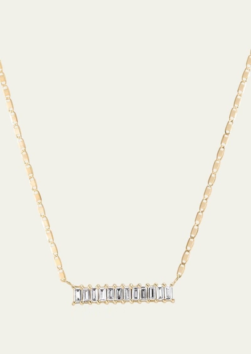 LANA 14K Gold Baguette Diamond Bar Pendant Necklace  0.33 tcw