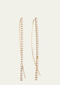 LANA 14K Gold Baguette Diamond Narrow Upside-Down Threader Hoop Earrings