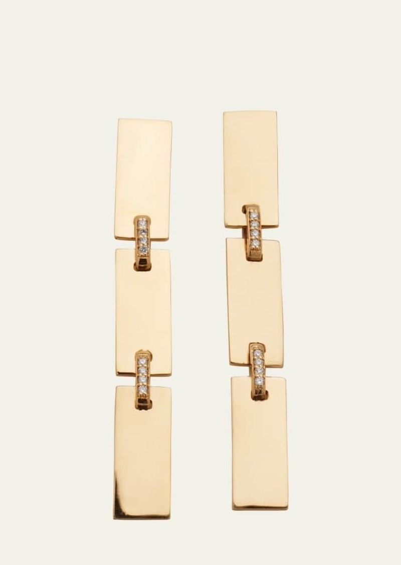 LANA 14K Gold Flawless Tag Link Drop Earrings With Diamonds