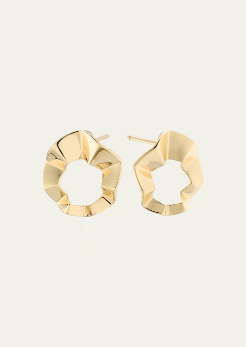 LANA 14K Yellow Gold Geometric Crinkle Stud Earrings