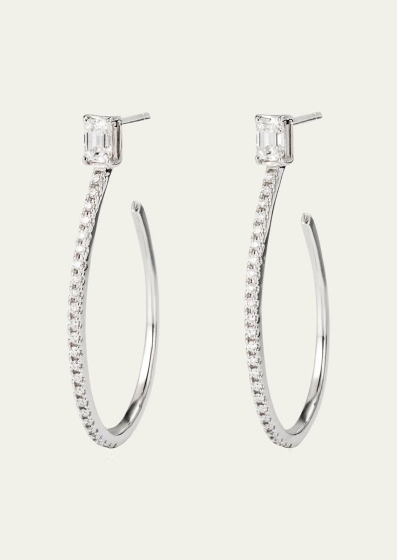 LANA Flawless Diamond Teardrop Hoop Earrings  35mm