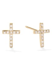 Lana Flawless Mini Cross Diamond Stud Earrings