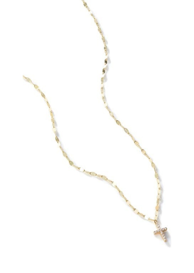 Lana Flawless Mini Diamond Cross Pendant Necklace
