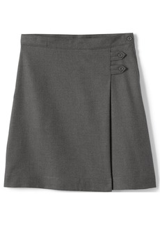 Lands' End Big Girls School Uniform Slim Solid A-line Skirt Below the Knee - Gray