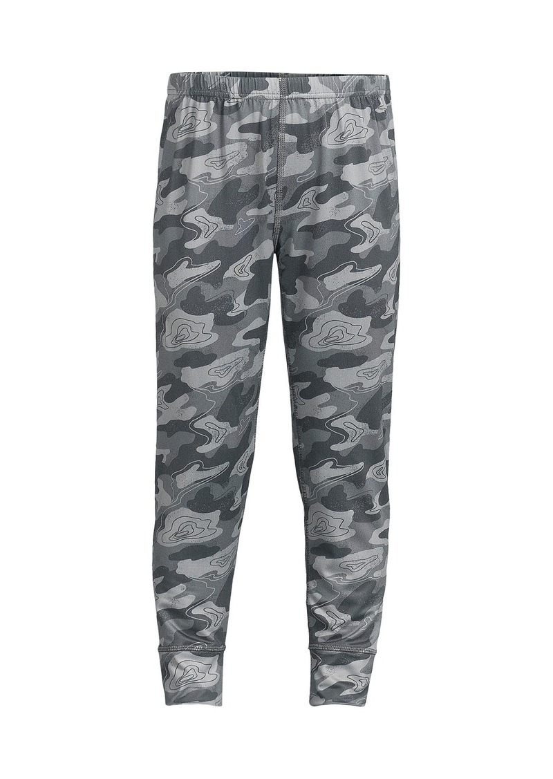 Lands' End Boys Thermal Base Layer Long Underwear Thermaskin Pants - Ultimate gray camo print