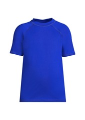 Lands' End Boys Chlorine Resistant Short Sleeve Crew Neck Upf 50 Rash Guard - Electric blue