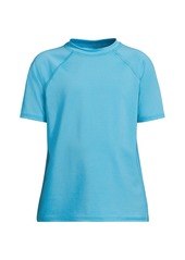 Lands' End Boys Chlorine Resistant Short Sleeve Crew Neck Upf 50 Rash Guard - Electric blue