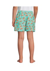 Lands' End Boys Short Length Swim Trunk - Island aqua bright sharks