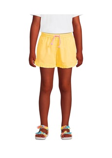 Lands' End Girls Ruffle Hem Pull On Shorts - Bright daffodil