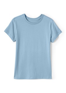 Lands' End Girls School Uniform Short Sleeve Essential Tee - Chambray blue