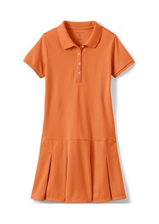 Lands' End Child Girls Short Sleeve Mesh Polo Dress at the Knee