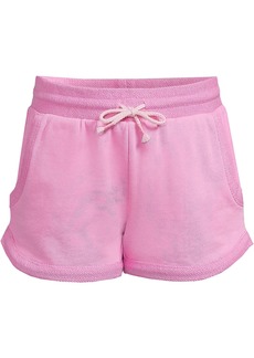 Lands' End Girls Terry Cloth Pull On Sweat Shorts - Primrose pink