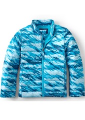 Lands' End Boys ThermoPlume Packable Jacket - Turquoise blue print