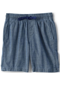 Lands' End Boys Pull On Chambray Elastic Waist Shorts - Classic blue chambray