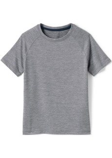 Lands' End Boys School Uniform Short Sleeve Active Gym T-shirt - Gray heather
