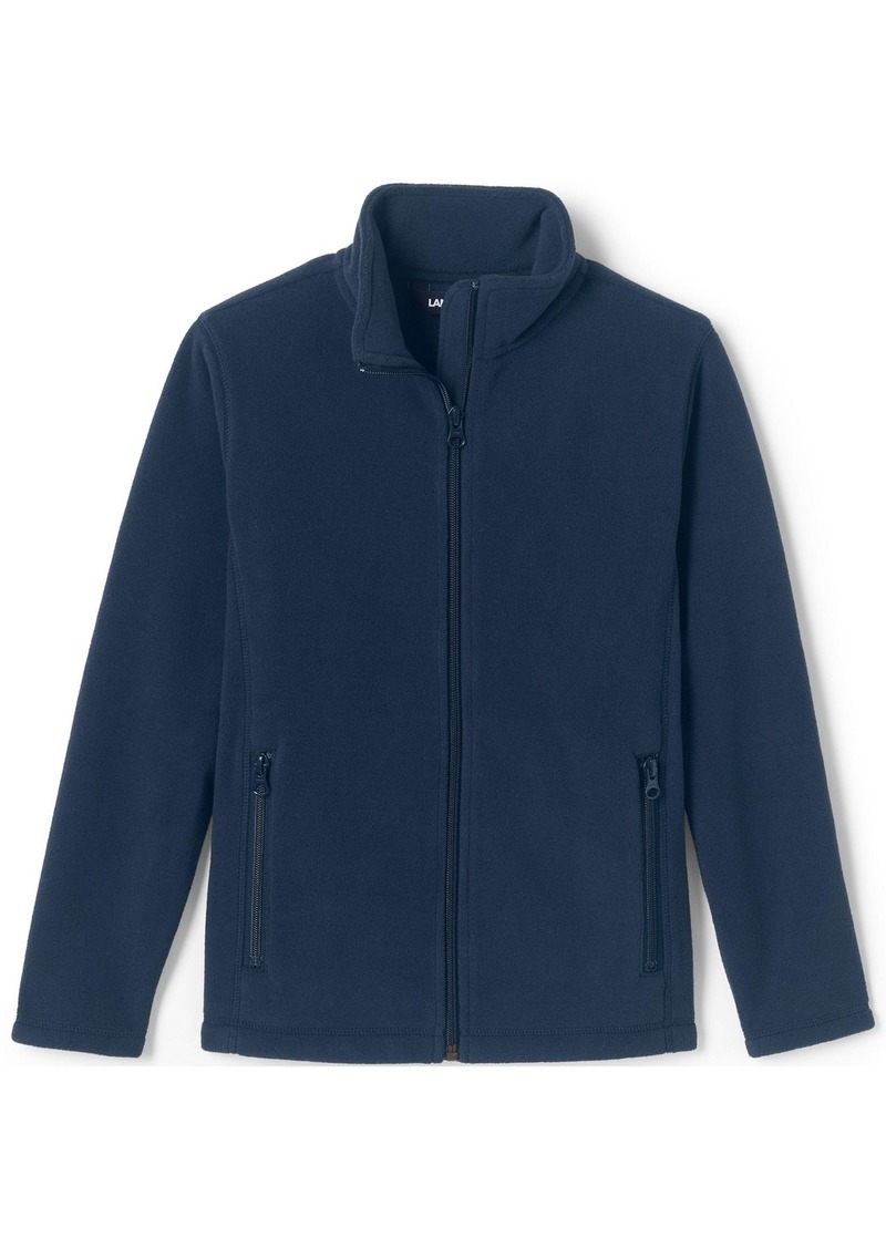 Lands' End Girls School Uniform Full-Zip Mid-Weight Fleece Jacket - Classic navy