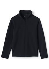 Lands' End Girls School Uniform Lightweight Fleece Quarter Zip Pullover - Black