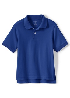 Lands' End Boys School Uniform Short Sleeve Interlock Polo Shirt - Cobalt