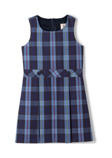 Lands' End Big Girls School Uniform Plaid Jumper Top of Knee - French blue plaid