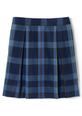 Lands' End Little Girls School Uniform Plaid Pleated Skort Top of Knee - Clear blue plaid