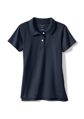 Lands' End Girls School Uniform Short Sleeve Feminine Fit Interlock Polo Shirt - Classic navy