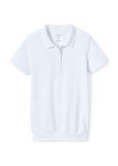 Lands' End Girls School Uniform Short Sleeve Banded Bottom Polo Shirt - White