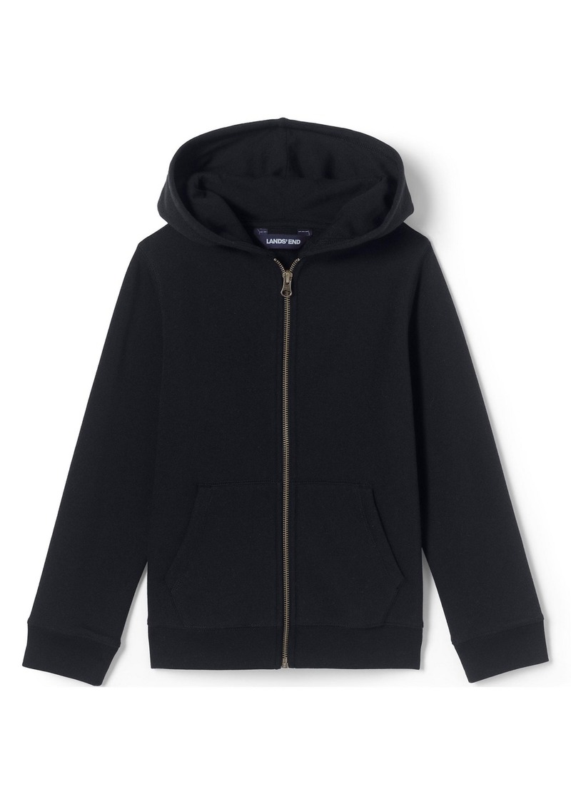 Lands' End Child School Uniform Kids Unisex Zip Front Sweatshirt - Black