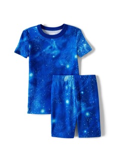 Lands' End Girls Kids Short Sleeve Pattern Snug Fit Pajama Set