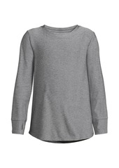 Lands' End Girls Long Sleeve Active Tee - Gray space dye