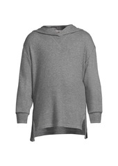 Lands' End Girls Long Sleeve Hooded Cozy Sweatshirt - Light gray heather