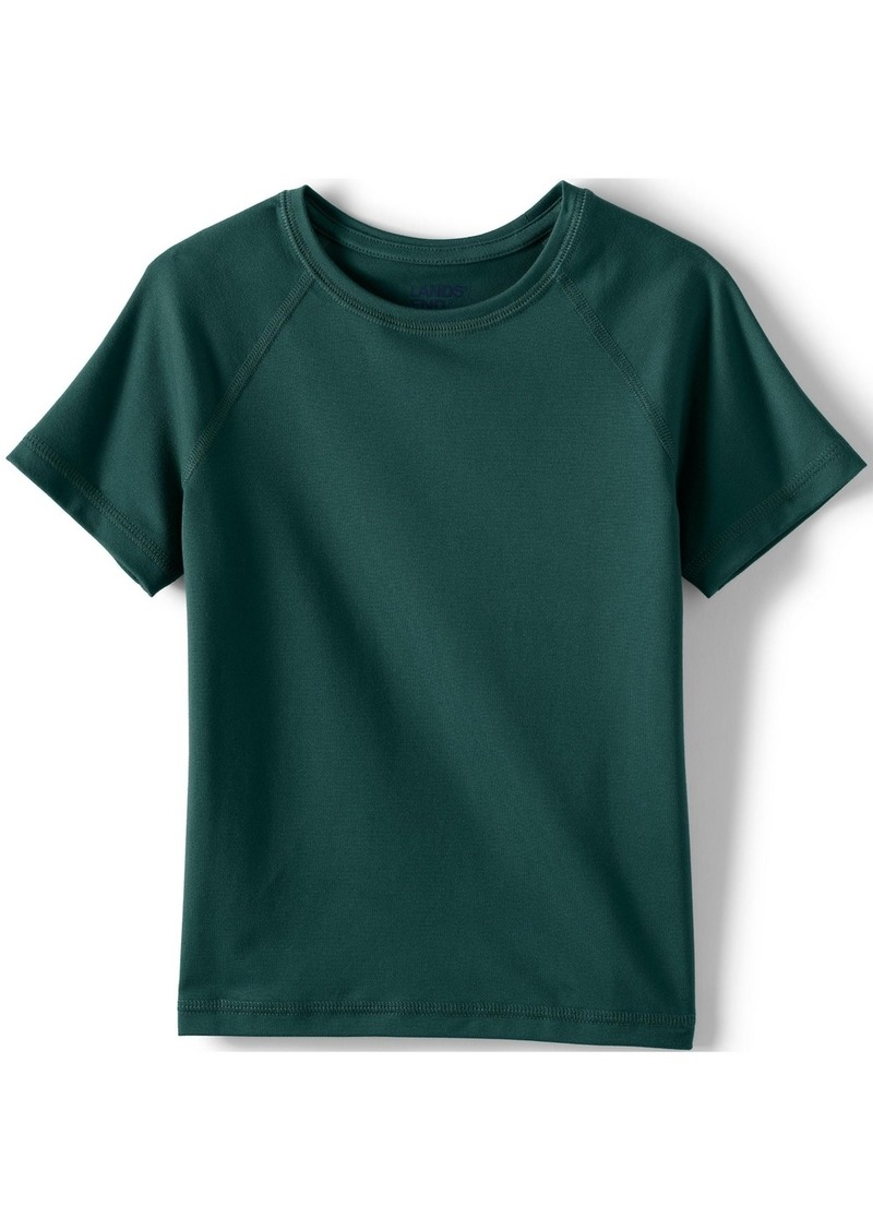 Lands' End Girls School Uniform Kids Short Sleeve Active Tee - Evergreen