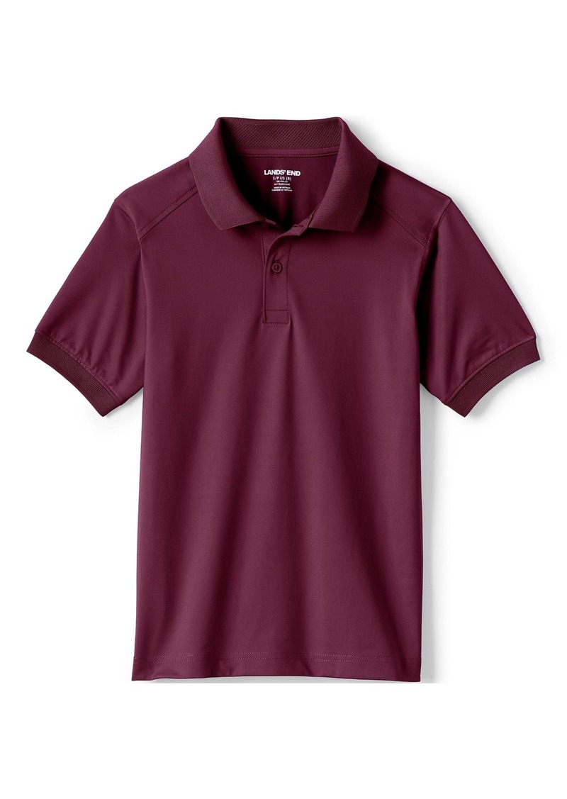 Lands' End Girls School Uniform Short Sleeve Rapid Dry Polo Shirt - Burgundy