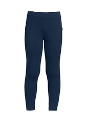Lands' End Girls Tough Cotton Ankle Legging with Pockets - Classic navy