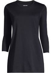 Lands' End Petite 3/4 Sleeve Supima Cotton Crewneck Tunic - Black