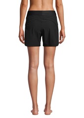 Lands' End Petite 5 Inch Quick Dry Swim Shorts with Panty - Black