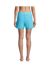 Lands' End Petite 5 Inch Quick Dry Swim Shorts with Panty - Black