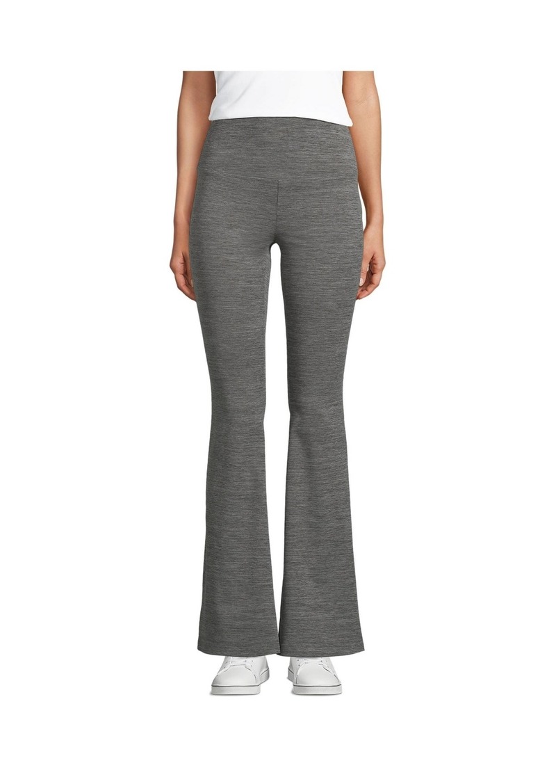 Lands' End Petite Active Hi Impact High Rise Slim Flare Pants - Charcoal heather