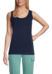 Lands' End Women's Cotton Tank Top - Bright spruce