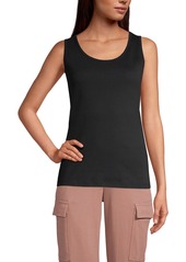 Lands' End Women's Cotton Tank Top - Bright spruce