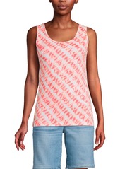 Lands' End Petite Cotton Tank Top - Black/ivory daisy floral