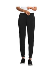 Lands' End Petite Cupro Knit Mid Rise Jogger Pants - Black