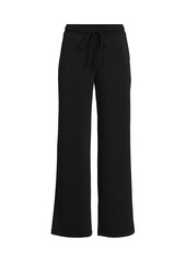 Lands' End Petite Cupro Knit Mid Rise Wide Leg Pants - Black