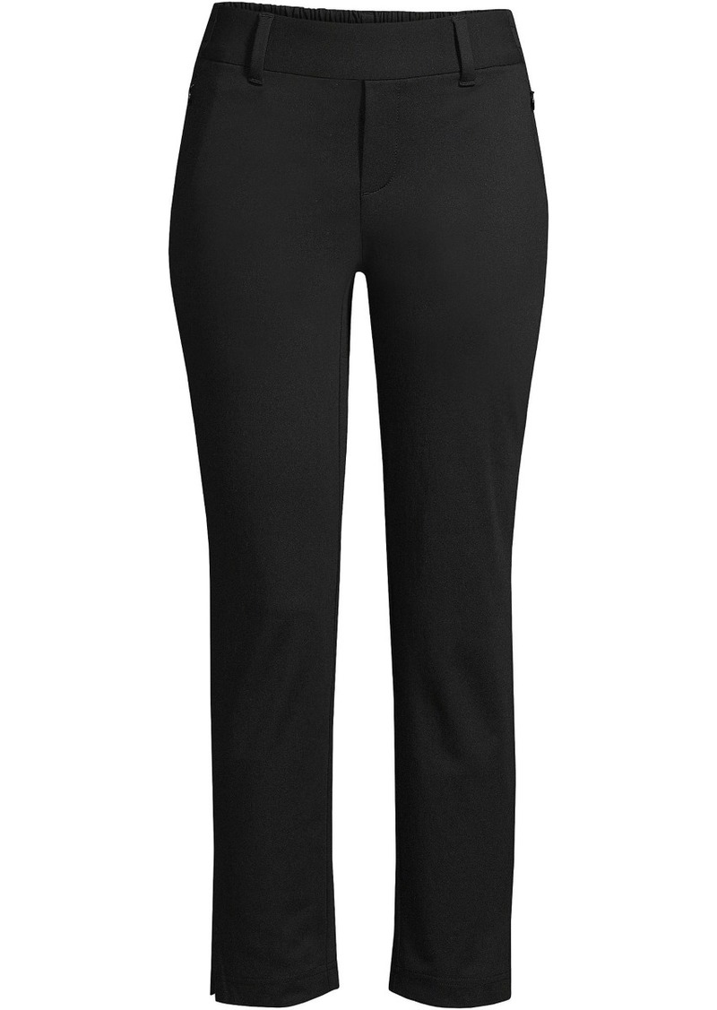 Lands' End Petite Flex Mid Rise Pull On Crop Pants - Black