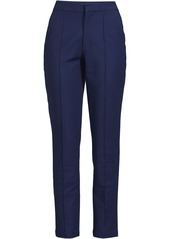 Lands' End Petite High Rise Bi Stretch Pintuck Pencil Ankle Pants - Deep sea navy