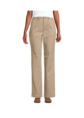 Lands' End Petite High Rise Chino Utility Straight Leg Pants - Cameo gray