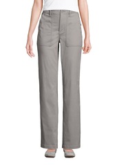 Lands' End Petite High Rise Chino Utility Straight Leg Pants - Cameo gray