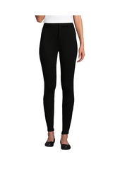 Lands' End Women's High Rise Ponte Polished Leggings - Black