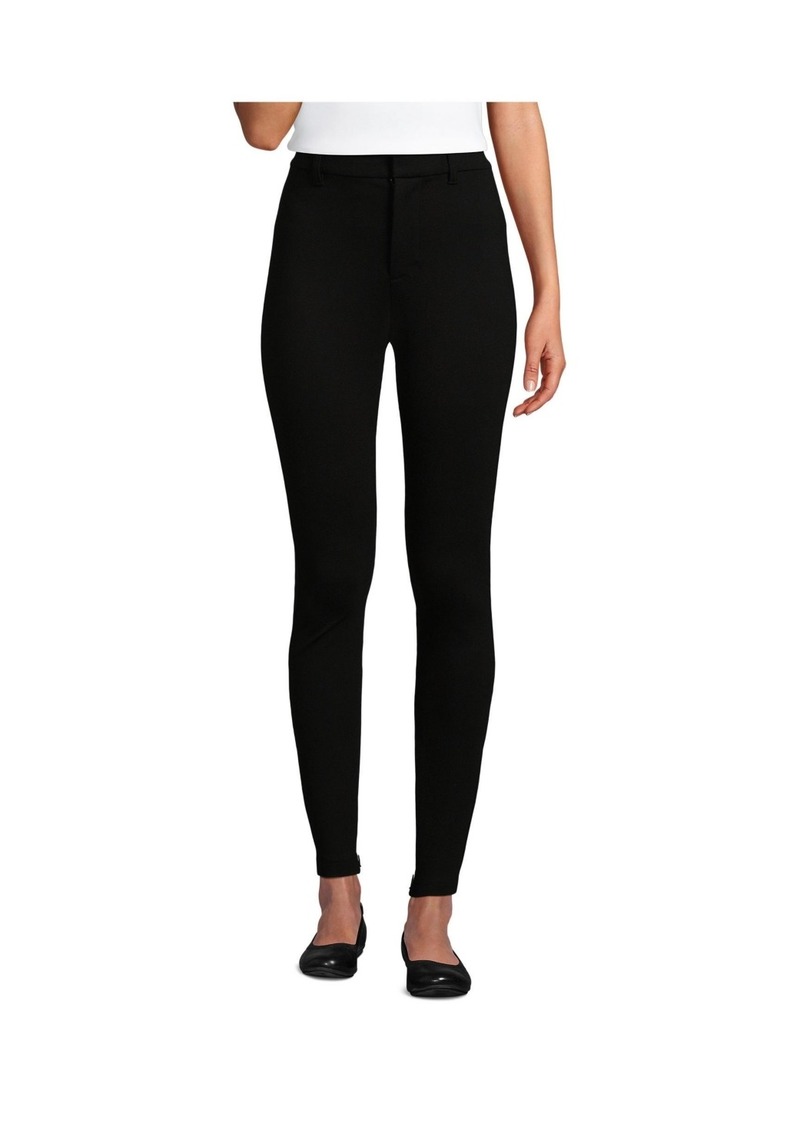 Lands' End Women's High Rise Ponte Polished Leggings - Black