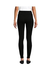 Lands' End Women's High Rise Ponte Polished Leggings - Black